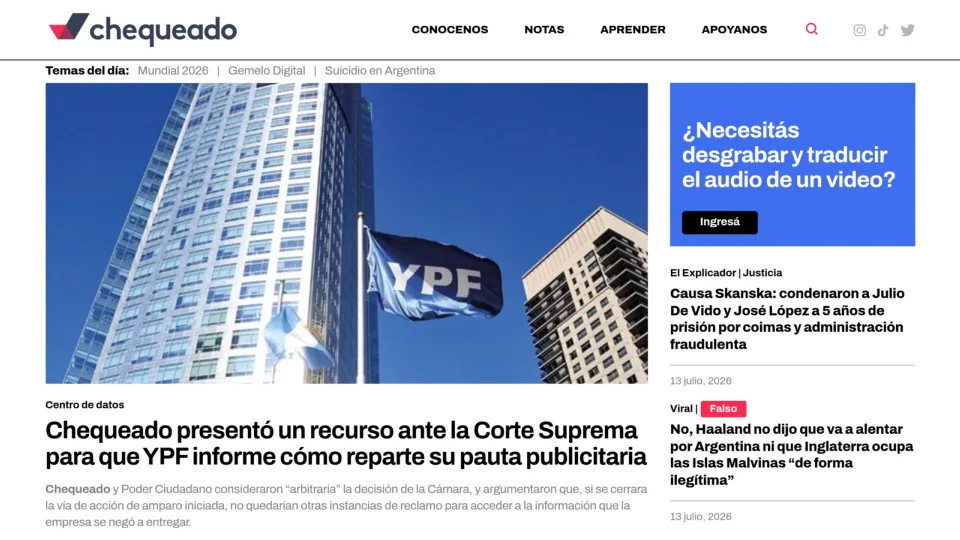 Captura de Chequeado
