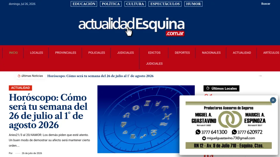 Captura de Actualidad Esquina