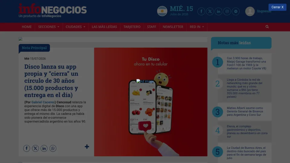Captura de Infonegocios