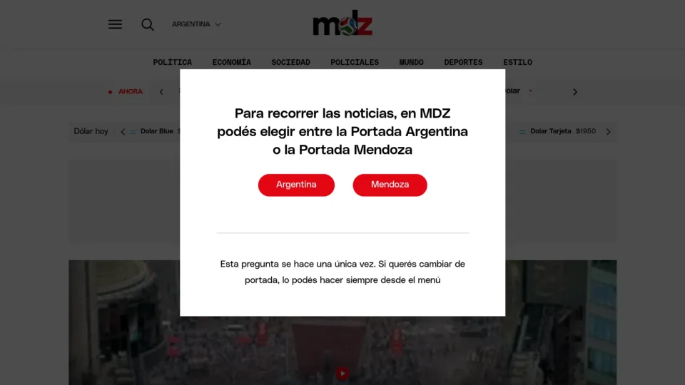 Captura de Mdz Online (mendoza)
