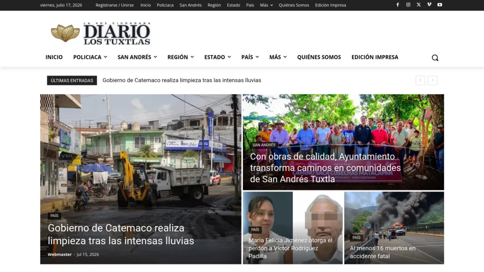 Captura de Diario Los Tuxtlas