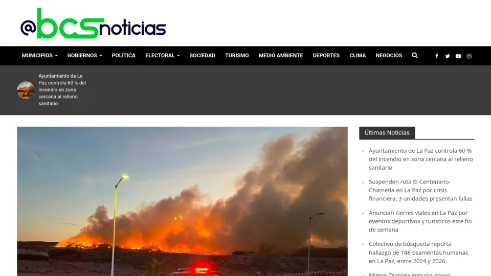 Captura de Bcs Noticias