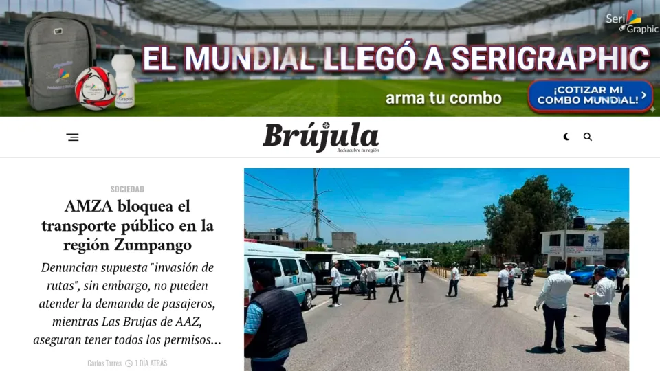 Captura de Revista Brujula Mx