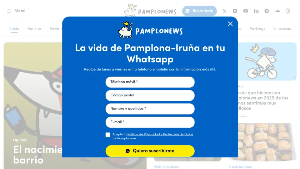 Captura de Pamplonews