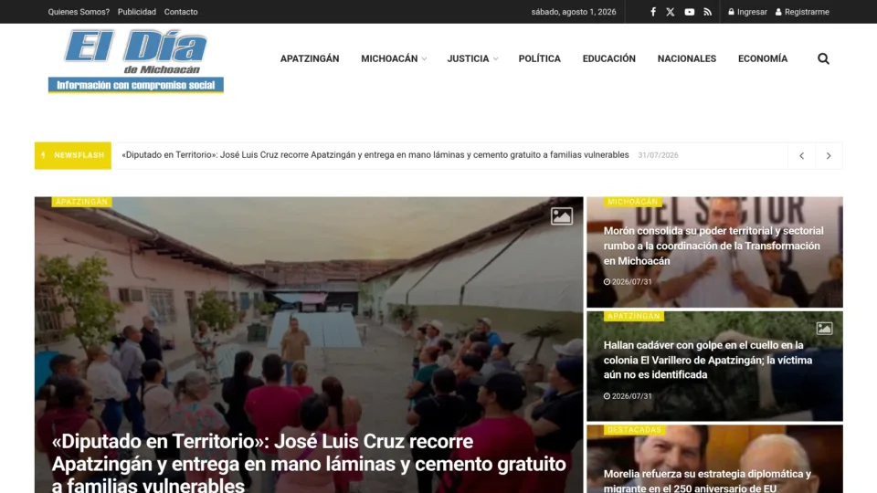 Captura de El Día de Michoacán