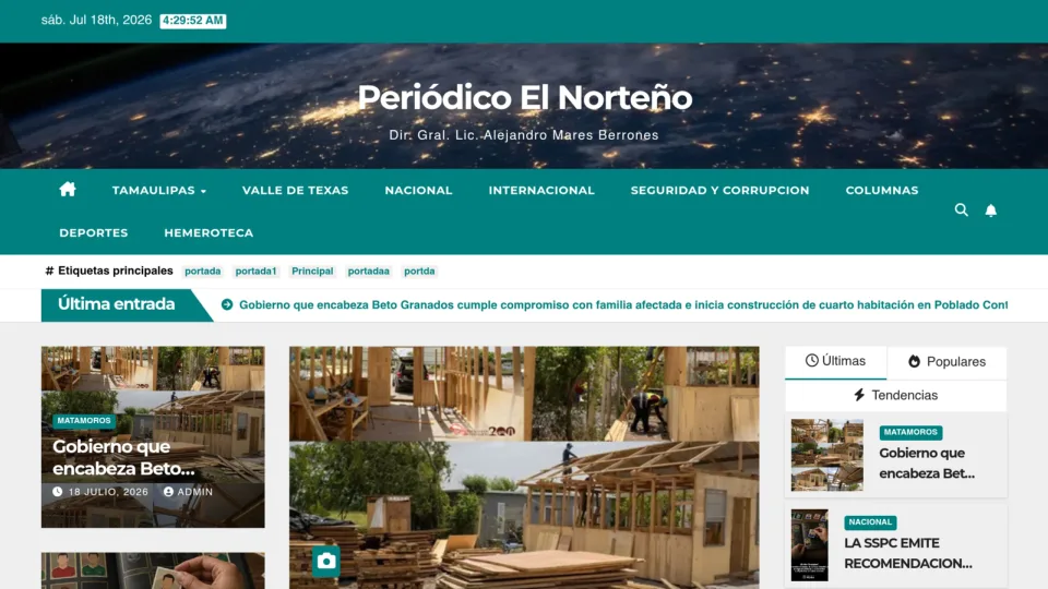 Captura de El Norteno Digital