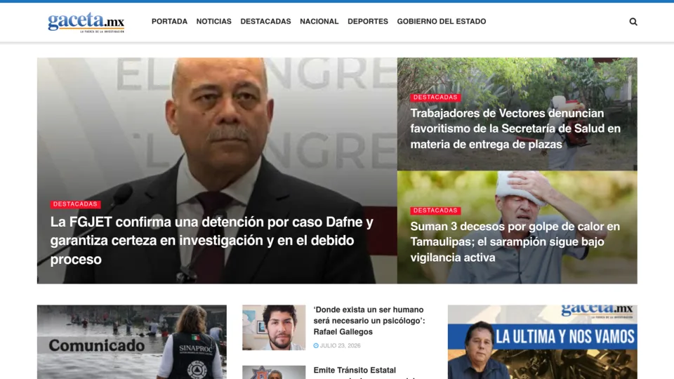 Captura de Gaceta de Tamaulipas