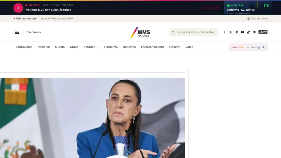Captura de MVS Noticias