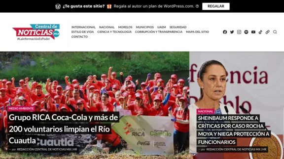 Captura de Central de Noticias Mx