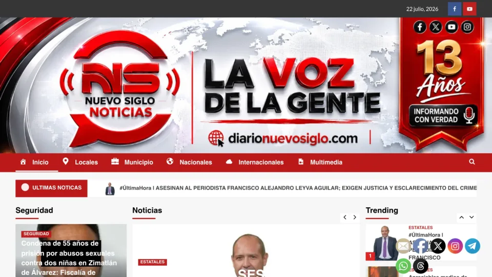 Captura de Diario Nuevo Siglo