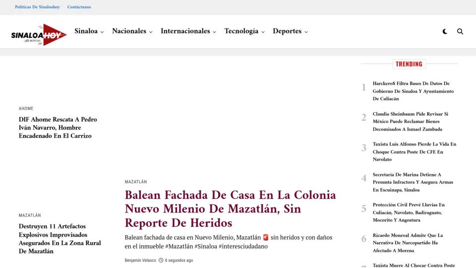 Captura de Sinaloa Hoy