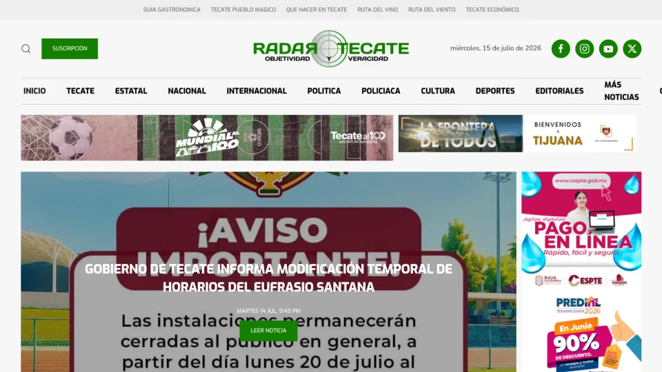 Captura de Radar Tecate News