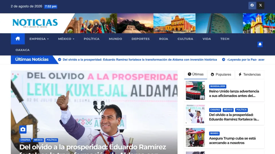 Captura de Noticias Voz e Imagen de Chiapas