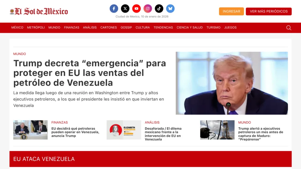 Captura de El Sol de México