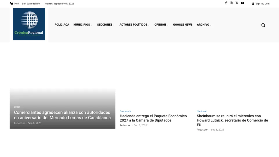 Captura de Crónica Regional