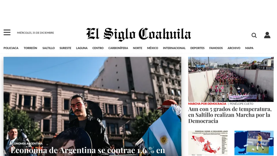 Captura de El Siglo Coahuila