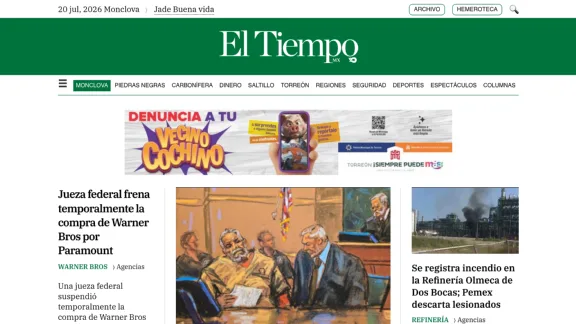 Captura de El Tiempo MX