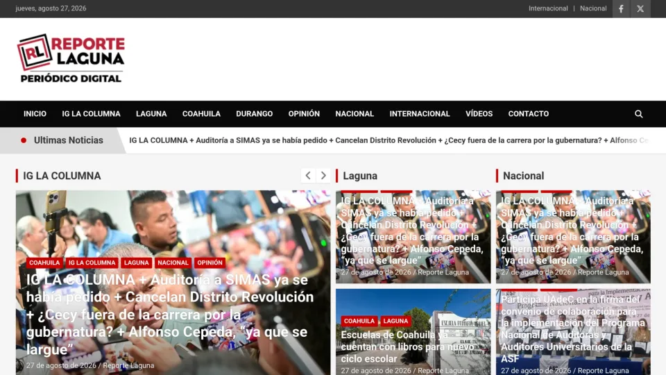 Captura de Reporte Laguna