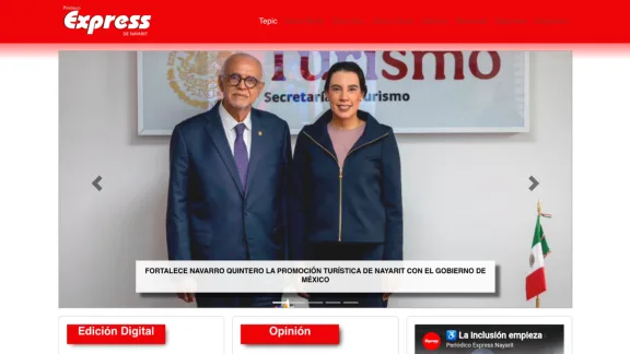 Captura de Periódico Express de Nayarit