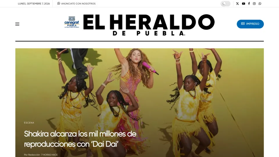 Captura de El Heraldo de Puebla
