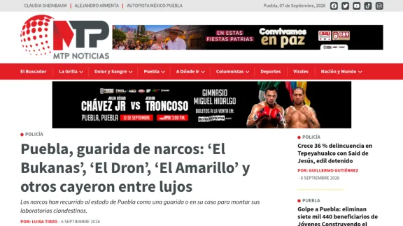 Captura de MTP Noticias de Puebla