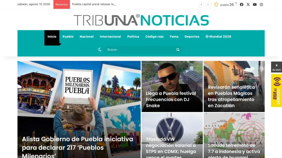 Captura de Tribuna Noticias