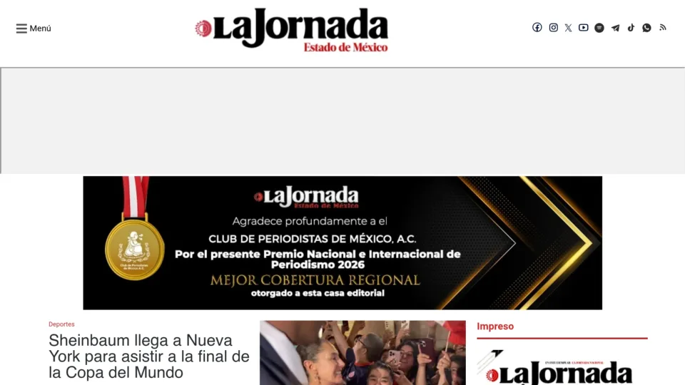 Captura de La Jornada Estado de México