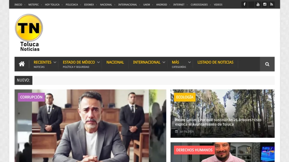 Captura de Toluca Noticias