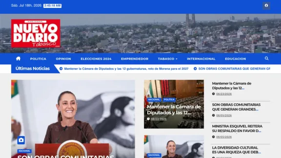 Captura de Nuevo Diario Tabasco