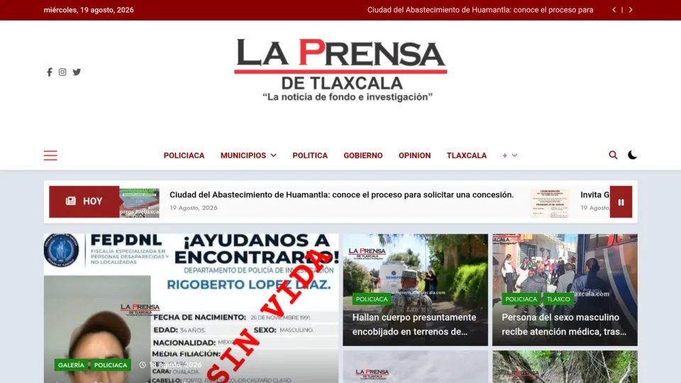 Captura de La Prensa de Tlaxcala