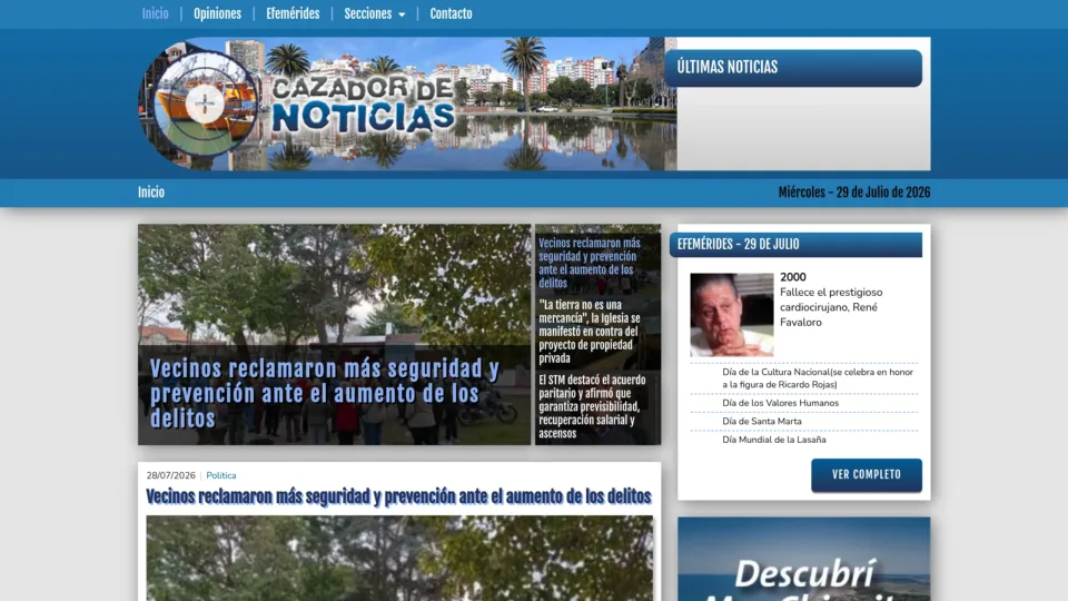 Captura de Cazador de Noticias