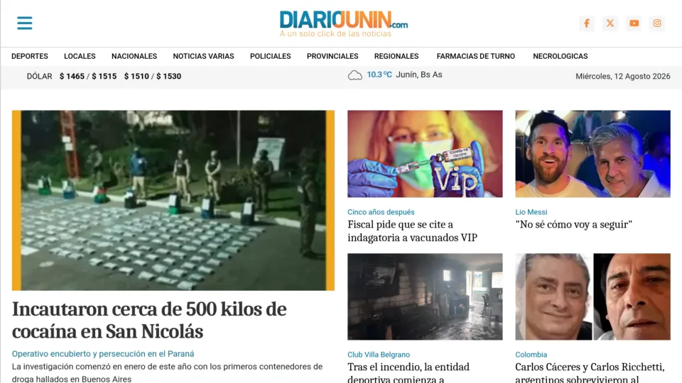 Captura de Diario Junín