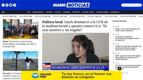 Captura de Diario Noticias Pehuajó