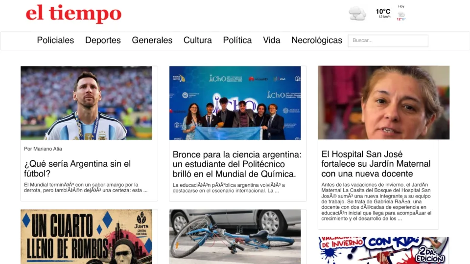 Captura de El Tiempo de Pergamino