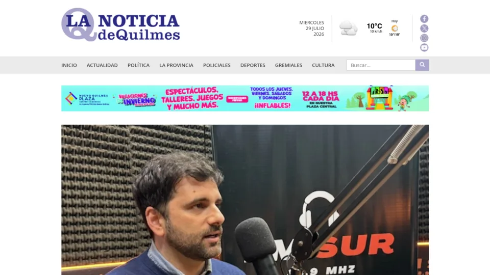 Captura de La Noticia de Quilmes