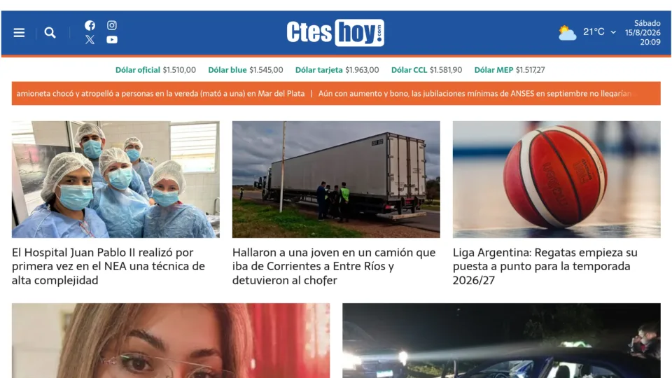 Captura de Corrientes Hoy