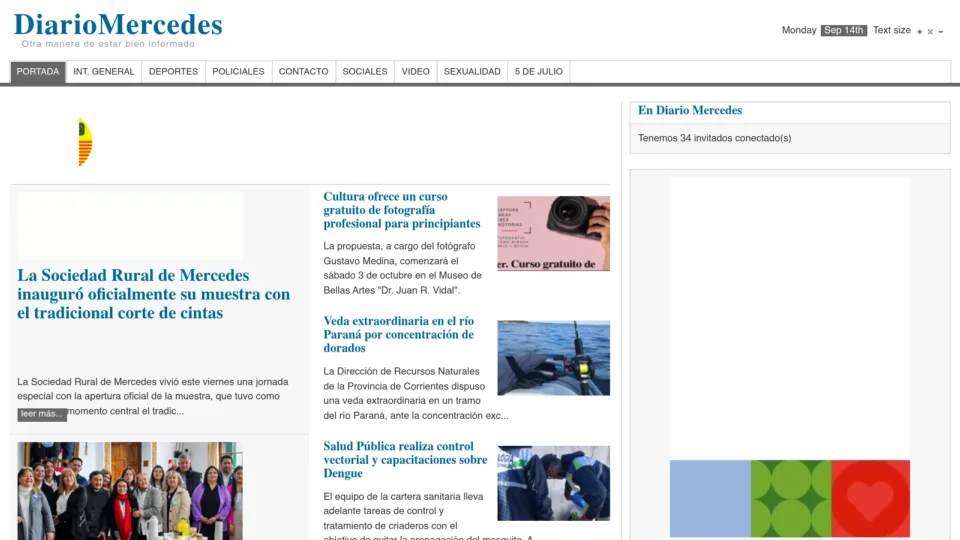 Captura de Diario Mercedes