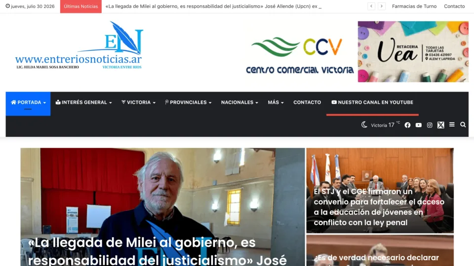 Captura de Entreríos Noticias