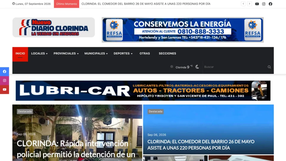 Captura de Nuevo Diario Clorinda