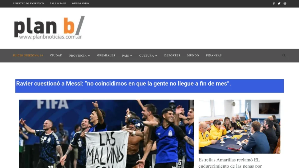 Captura de Plan B Noticias