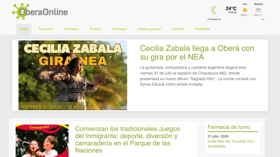 Captura de OberáOnline