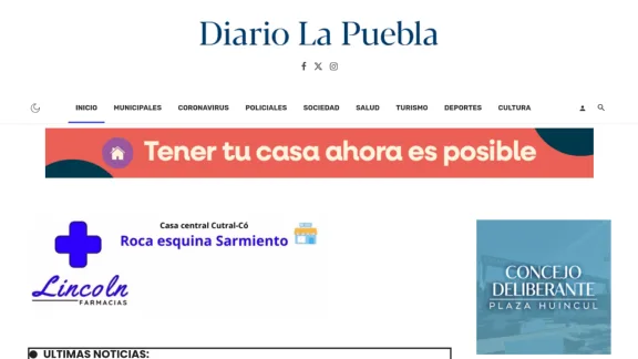 Captura de Diario La Puebla