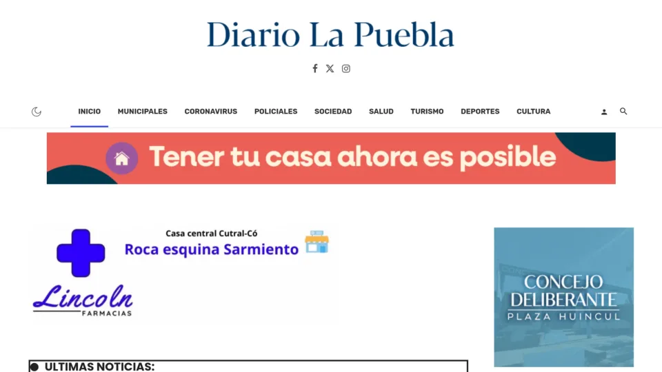 Captura de Diario La Puebla