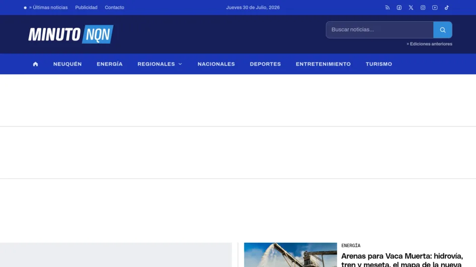 Captura de Minuto Neuquén