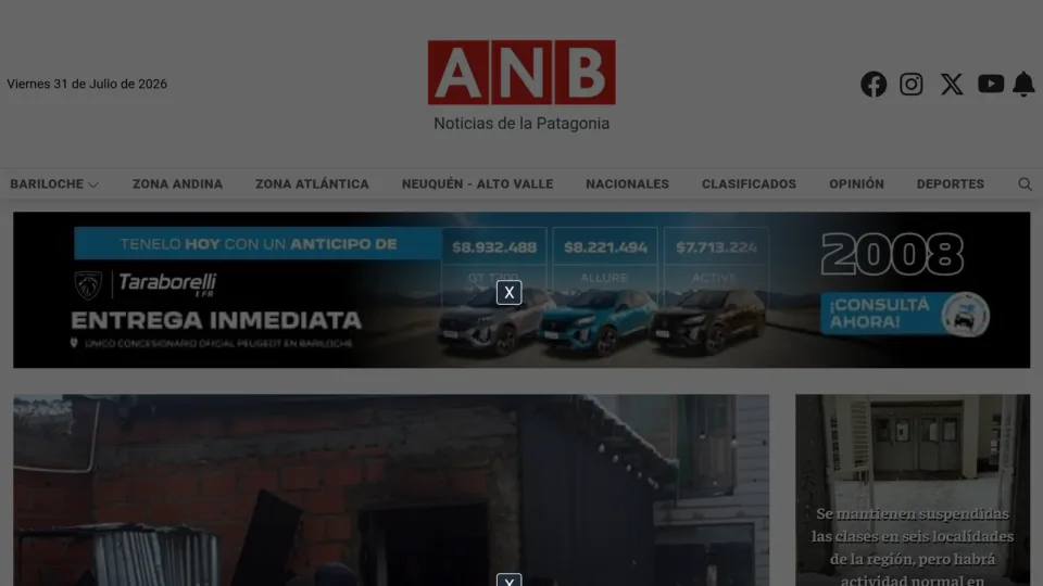 Captura de Agencia de Noticias Bariloche