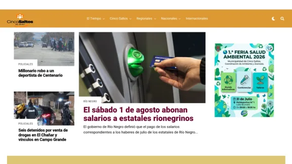Captura de Cinco Saltos al día