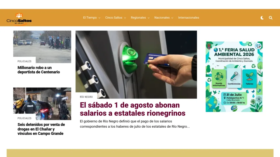 Captura de Cinco Saltos al día