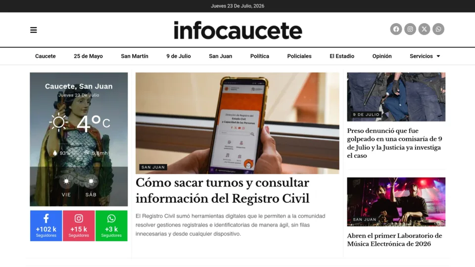 Captura de Infocaucete