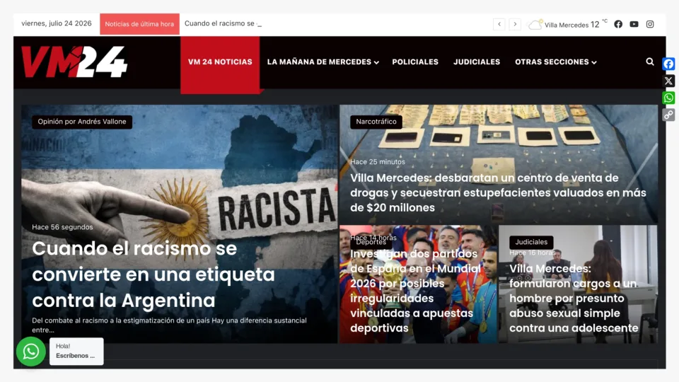 Captura de VM24 Noticias