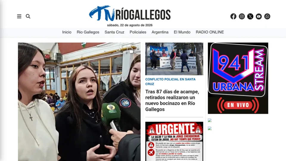 Captura de TN Río Gallegos